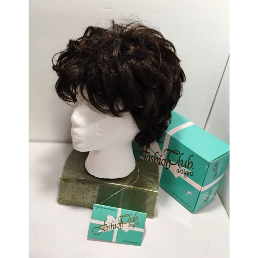 Fashion Club Wig Sassy Secrets 4 Dark Brown Short Curly Average Adjustable NEW